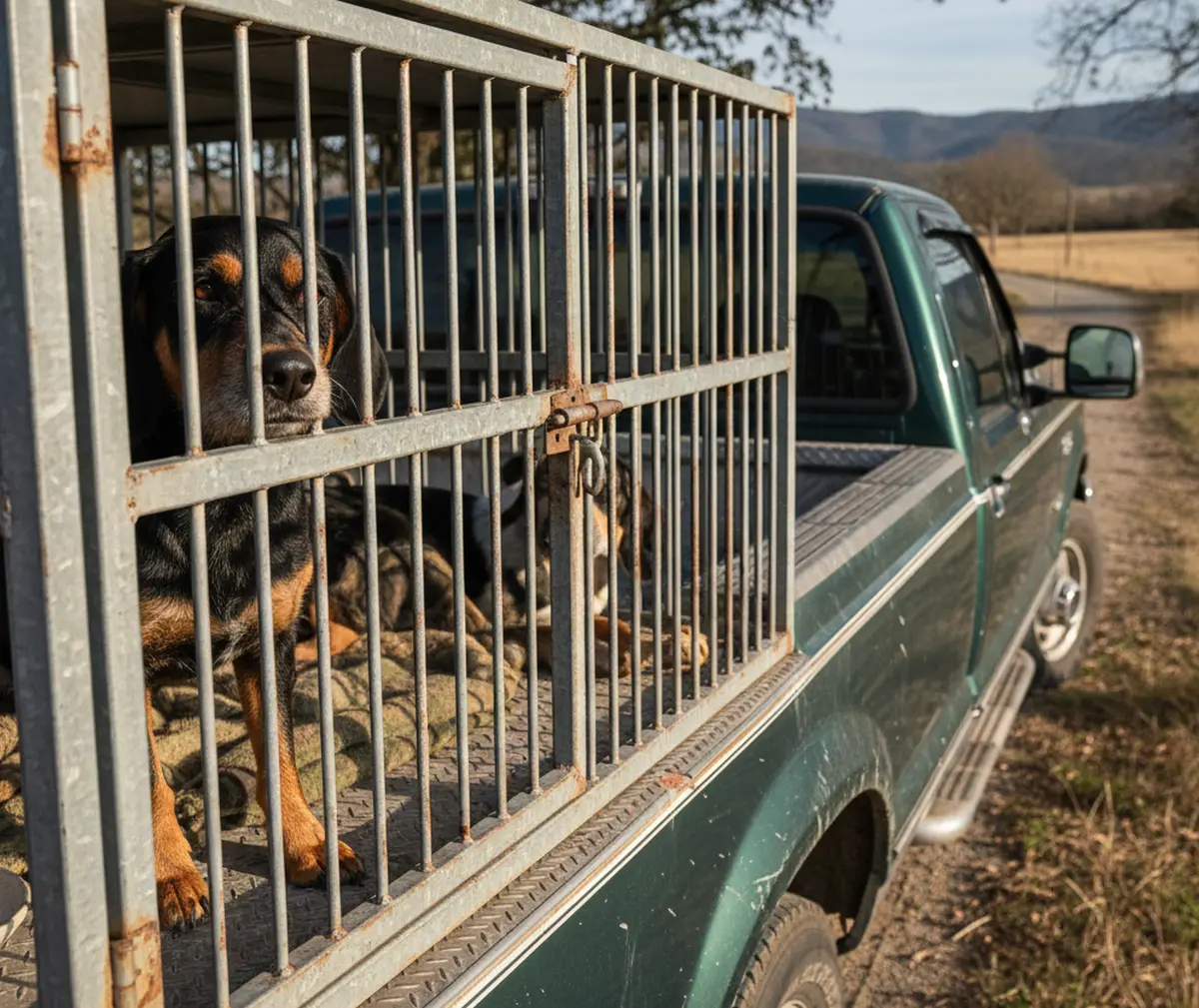 Cage de transport pour chien de chasse aluminium, métal ou plastique rigide